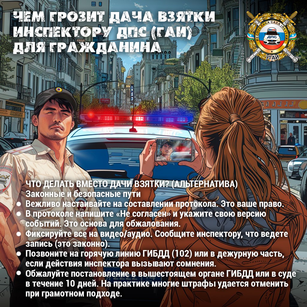 Чем грозит дача взятки инспектору ДПС (ГИБДД) для гражданина Чем грозит дача взятки инспектору ДПС (ГИБДД) для гражданина