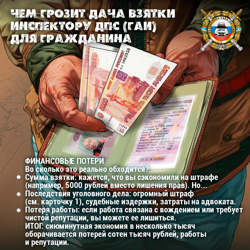 Чем грозит дача взятки инспектору ДПС (ГИБДД) для гражданина Чем грозит дача взятки инспектору ДПС (ГИБДД) для гражданина