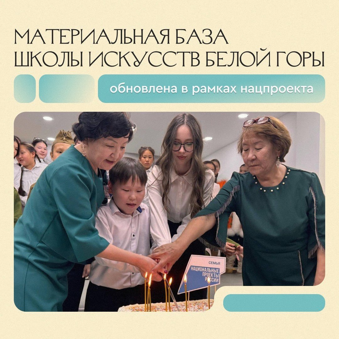 Детская школа искусств поселка Белая Гора стала обладателем современного оснащения, приобретенного на средства федерального бюджета в рамках национального проекта «Семья», инициированного Владимиром Путиным