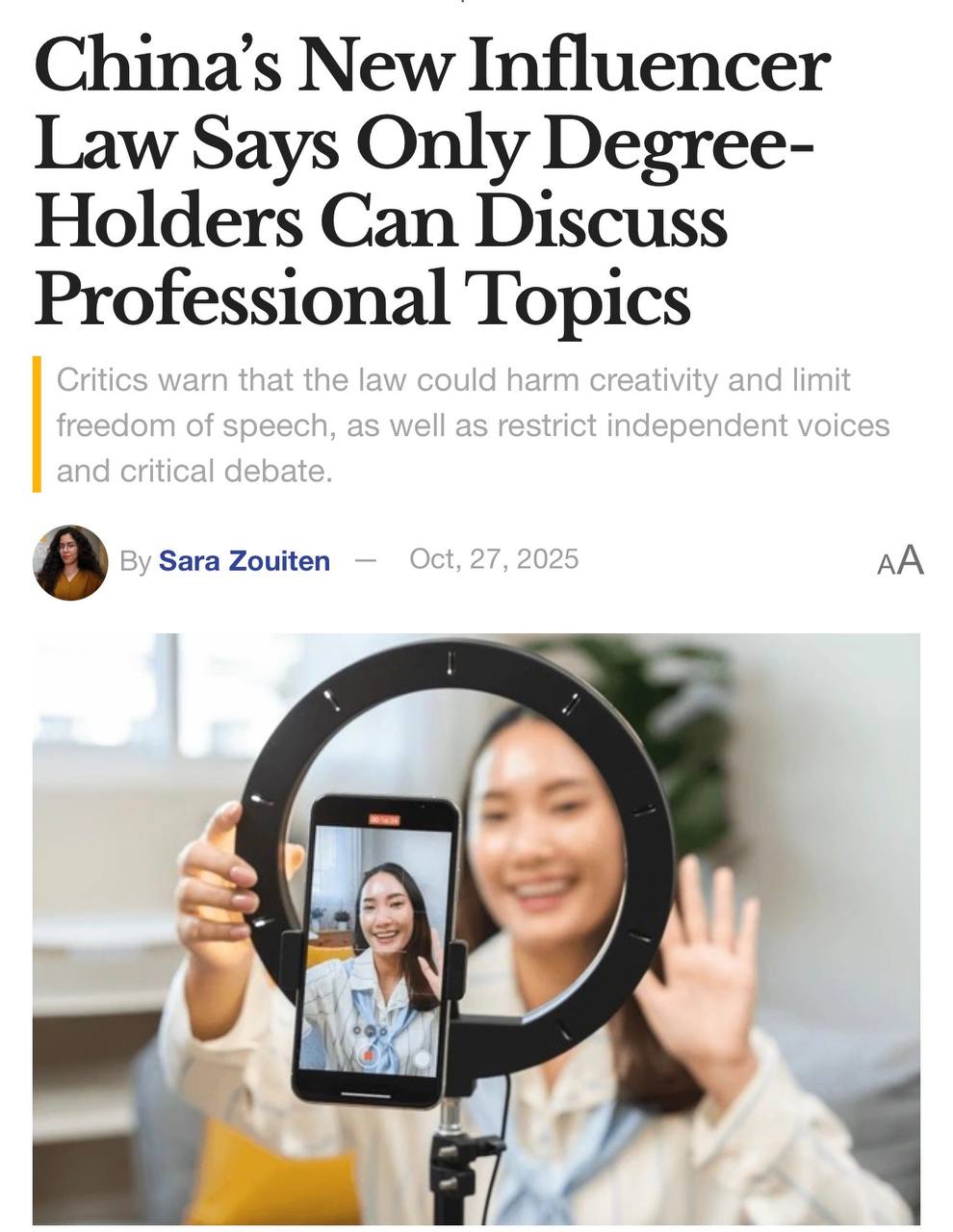 Китай ввёл ГУЛАГ для блогеров — теперь инфоцыгане инфлюенсеры должны подтверждать свои знания реальным дипломом