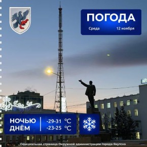 Прогноз погоды в Якутске на 12 ноября