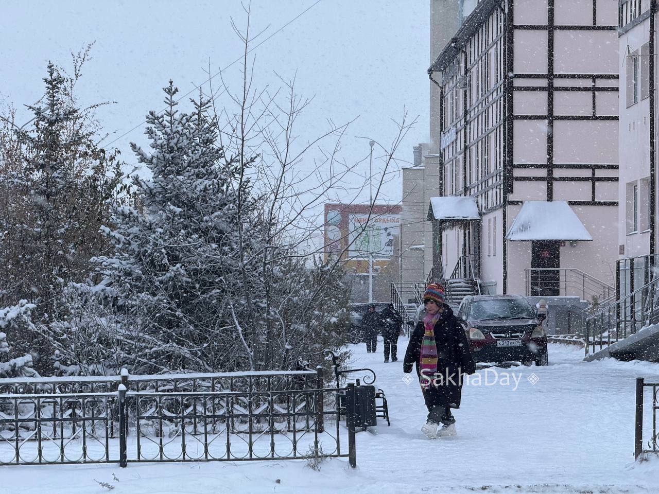Снегопад в Якутске. @sakhaday Снегопад в Якутске. @sakhaday