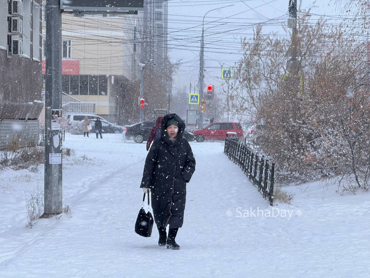 Снегопад в Якутске. @sakhaday Снегопад в Якутске. @sakhaday