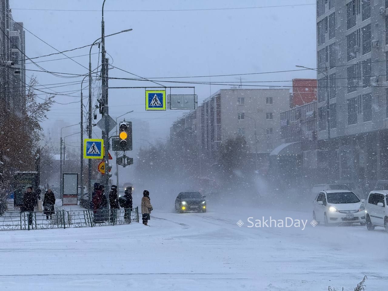 Снегопад в Якутске. @sakhaday Снегопад в Якутске. @sakhaday