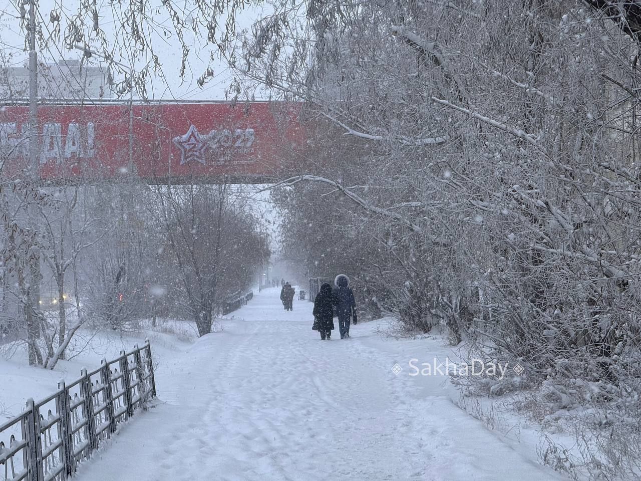 Снегопад в Якутске. @sakhaday Снегопад в Якутске. @sakhaday