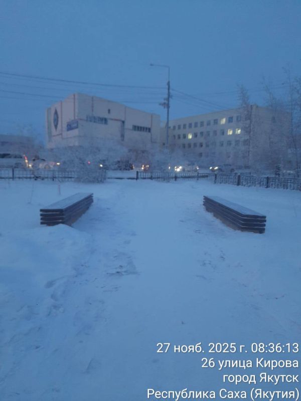 Подрядчик Управы Центрального округа провел работу по уборке снега на тротуарах сквера возле цирка