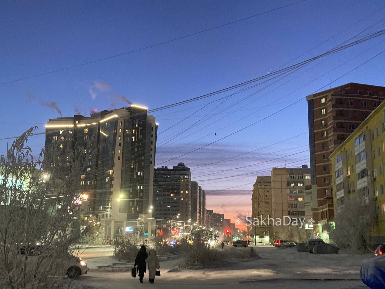 В Якутске красивый закат при минус 30С #отподписчика