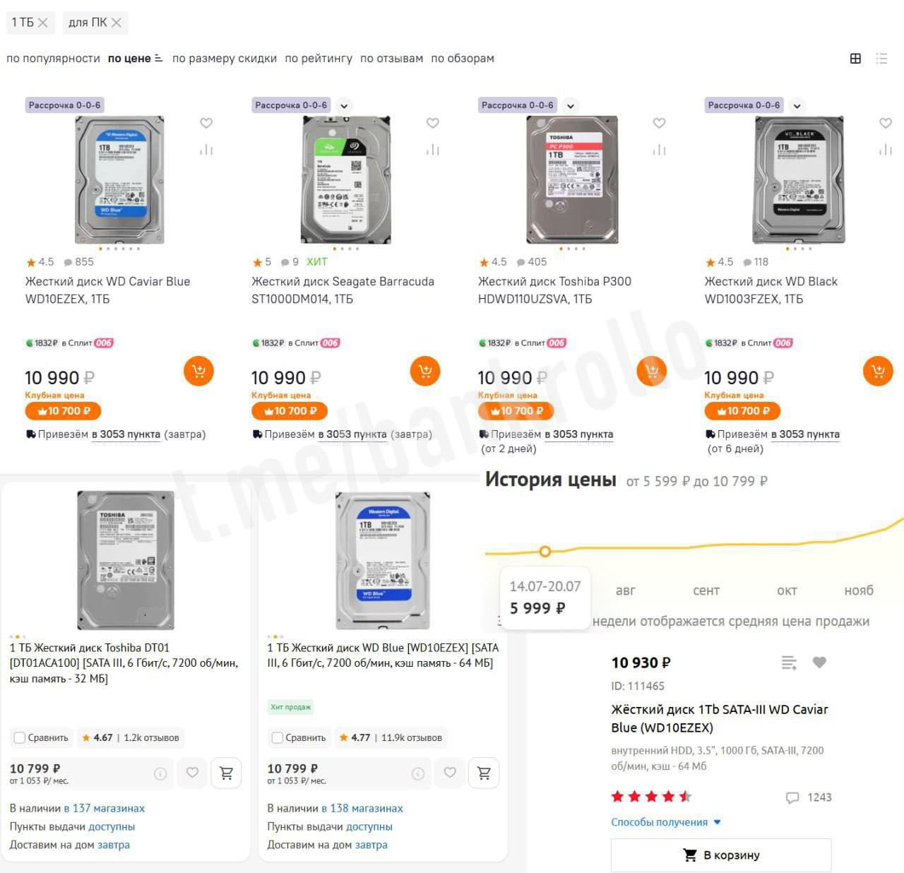 В России взлетели цены на жёсткие диски