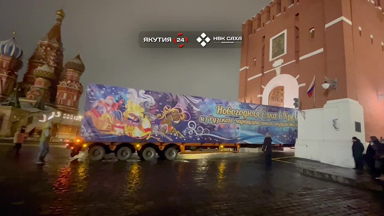 #Видеофакт: В Кремль приехала главная ёлка страны