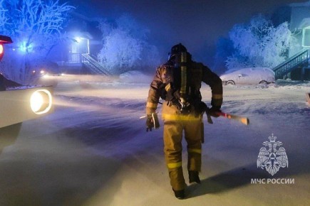 Баня загорелась в поселке Хандыга