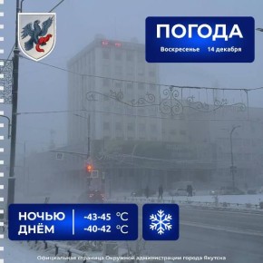 Прогноз погоды в Якутске на 14 декабря