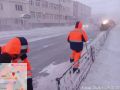 Кадры работ по очистке, подготовке и вывозу снега по ул. Ярославского