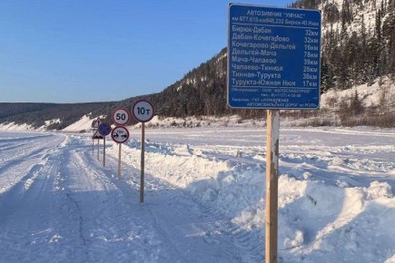 Между Ленским и Олекминским районами Якутии открыли сезонный ледовый переход