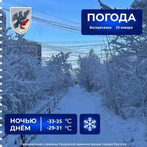 Прогноз погоды в Якутске на 25 января