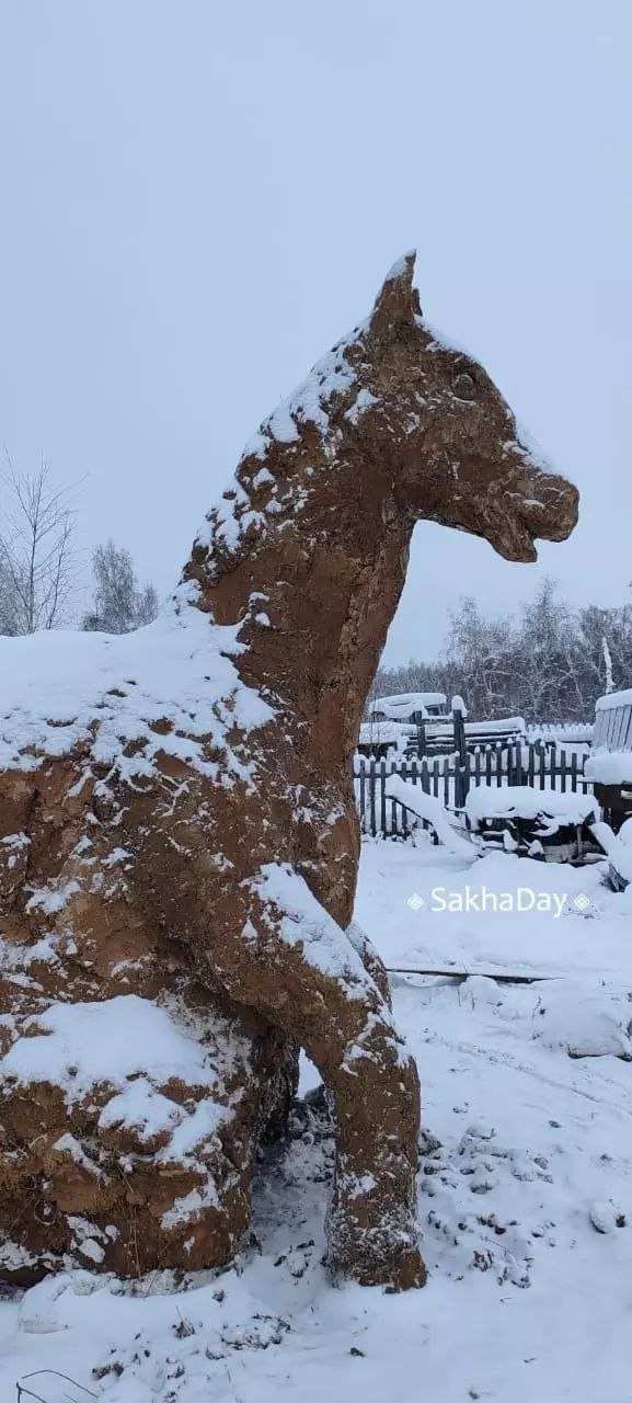 В Якутии снова появился символ года из навоза – в этот раз скульптор Иван Боппосов слепил красную лошадь В Якутии снова появился символ года из навоза – в этот раз скульптор Иван Боппосов слепил красную лошадь