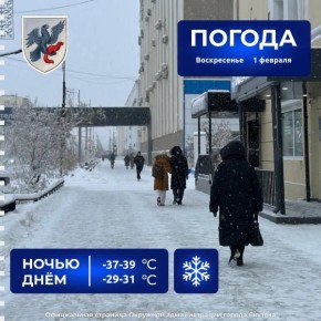 Прогноз погоды в Якутске на 1 февраля