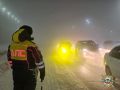 Из-за перепада температур на дорогах густой туман, а местами образовалась гололедица