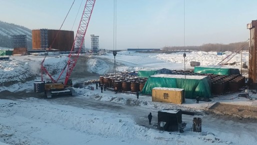 В Якутии начат монтаж стен коффердама для главного пилона Ленского моста