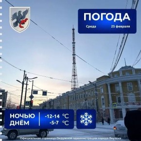 Прогноз погоды в Якутске на 25 февраля