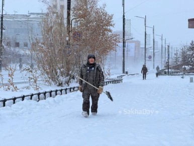 Снежное утро в Якутске #дляsakhaday