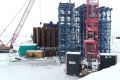 На стройке Ленского моста приступили к возведению опоры для центрального пилона