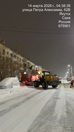 Погрузка снега по ул. Петра Алексеева