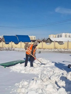 Уборка, подготовка к вывозу снега, Сквер "Речников"