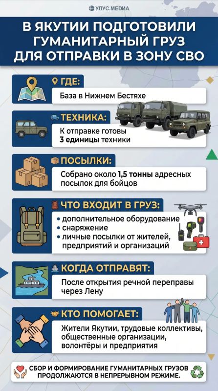 В Якутии готовят к отправке гуманитарную помощь для участников СВО