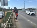 Очистка, подготовка к погрузке прибордюрной части, Сергеляхское шоссе