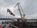 На Лене завершили установку крупнейшего коффердама для строительства моста