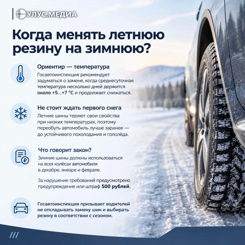 Зима близко: пора менять летние шины