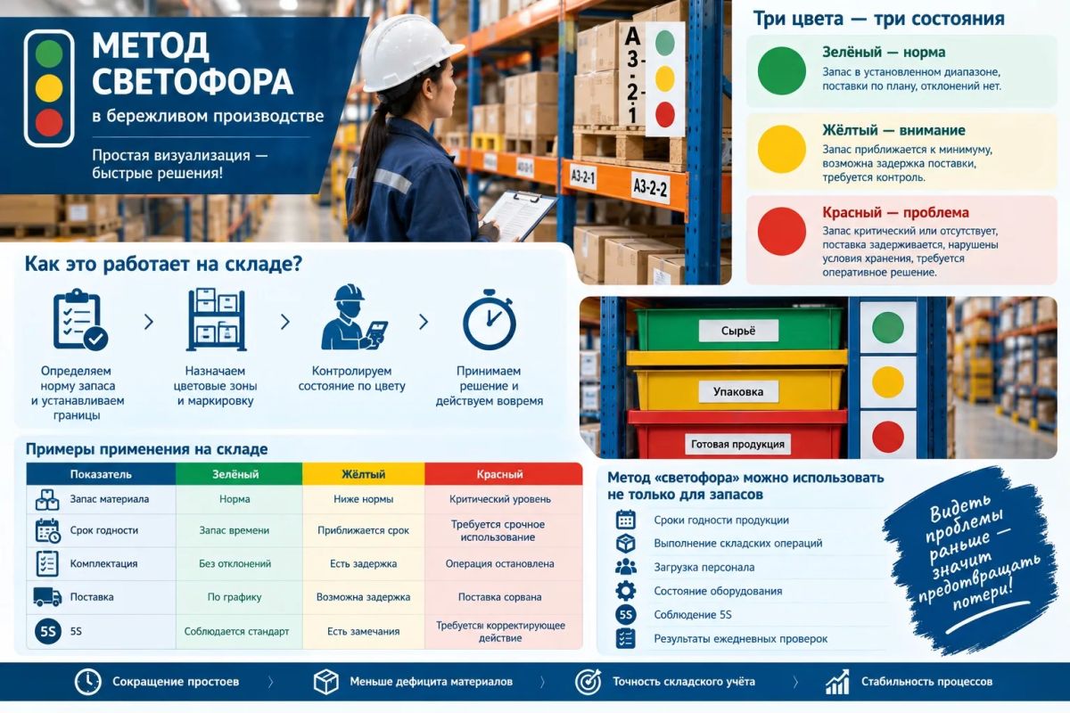 Метод «светофора» в бережливом производстве: как использовать его на складах