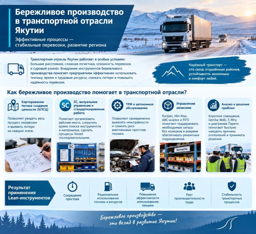 Бережливое производство в транспортной отрасли Якутии