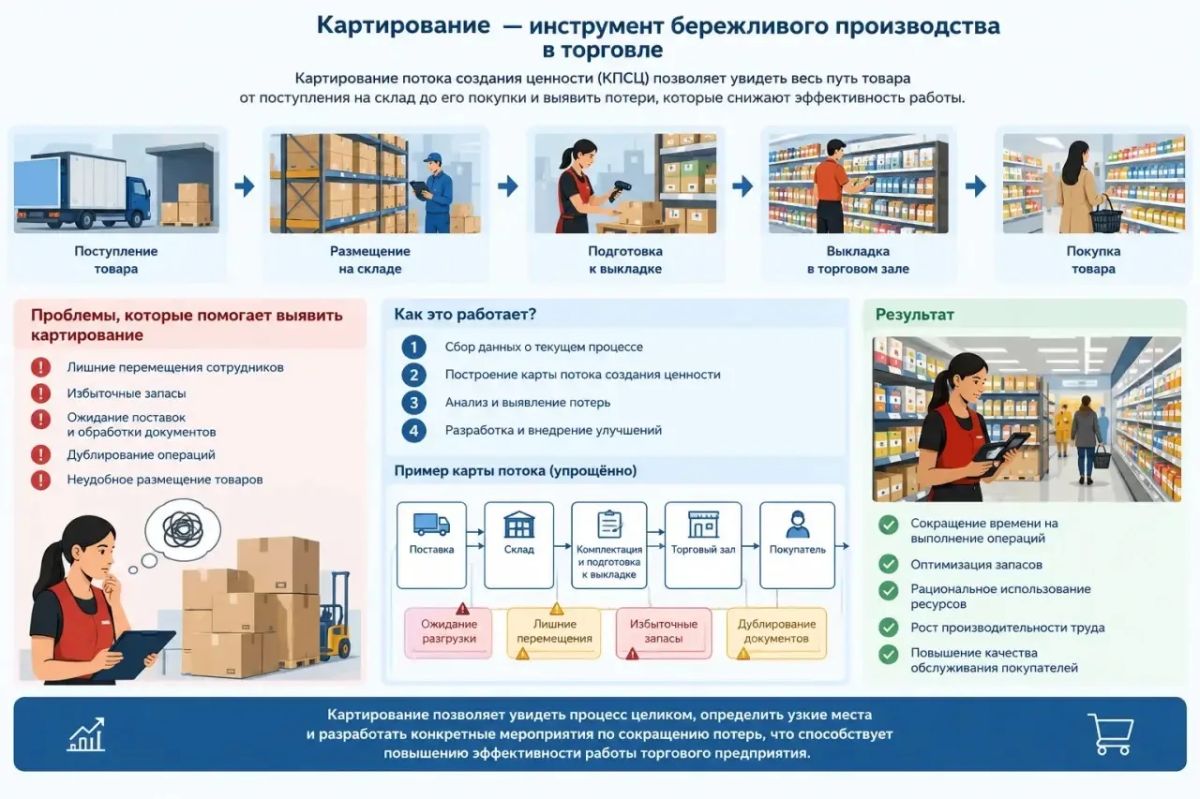«Бережливые технологии»: картирование процессов помогает повышать эффективность в торговле