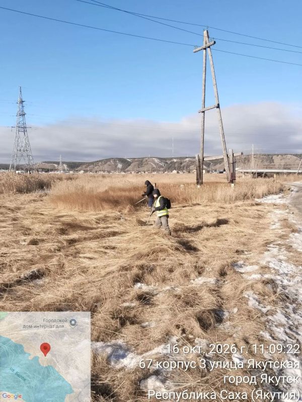 Скос камыша на озере ЯНИИТ продолжается Скос камыша на озере ЯНИИТ продолжается